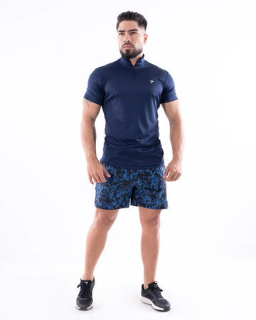 BUZO ROLLING MANGA CORTA HOMBRE - AZUL TURQUI